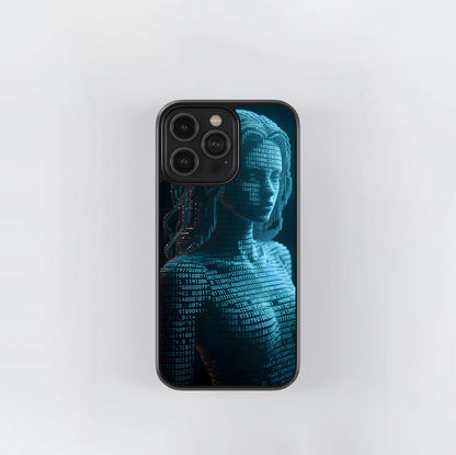 Binary Code Cyber Woman Glass Case