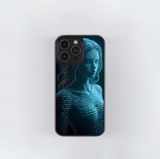 Binary Code Cyber Woman Glass Case