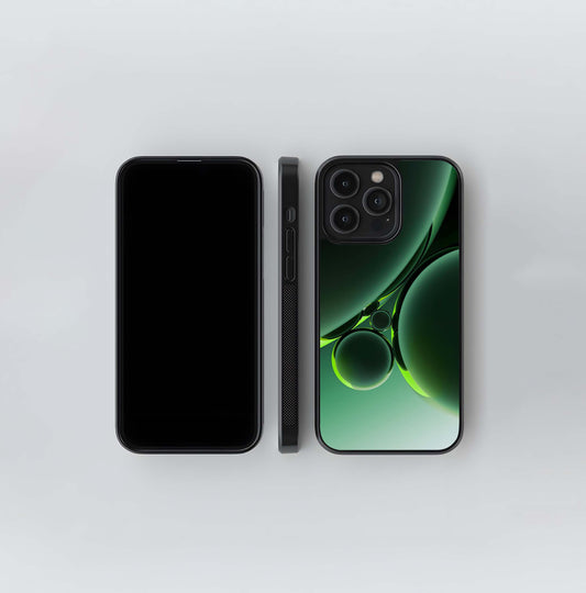 Emerald Liquid Bubbles Glass Case