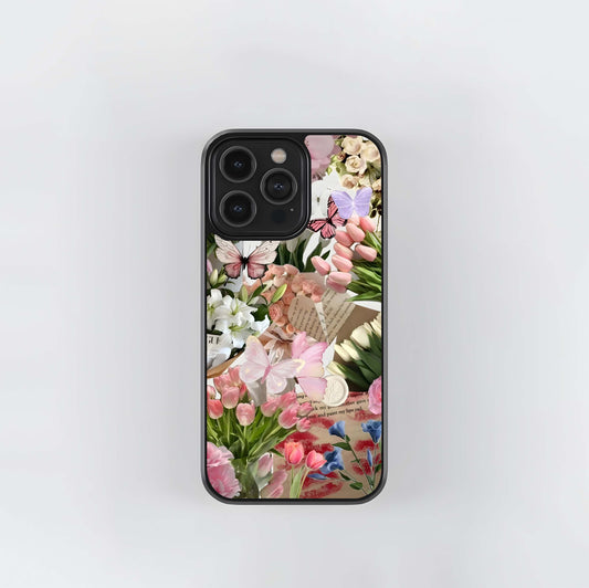 Butterfly Garden Bloom Glass Case / Cover