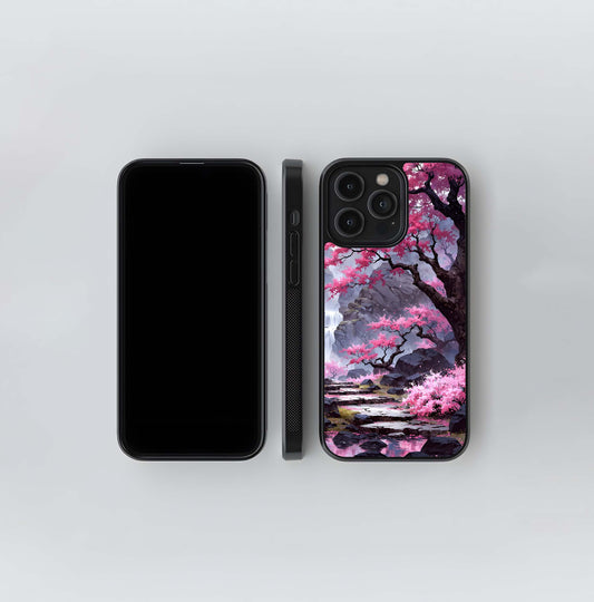 Pinkish Scenery Glass Case