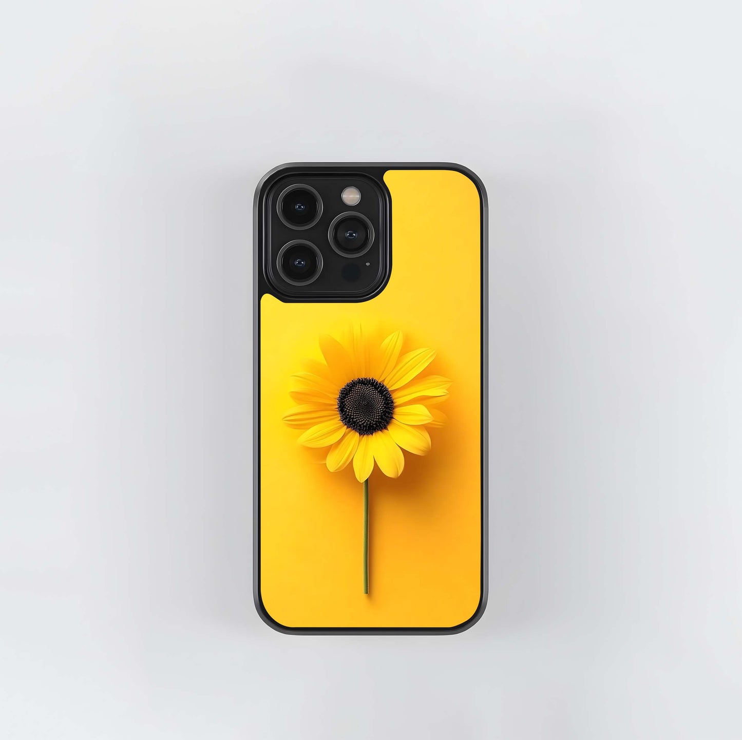 Minimalist Yellow Sunflower Glass Case