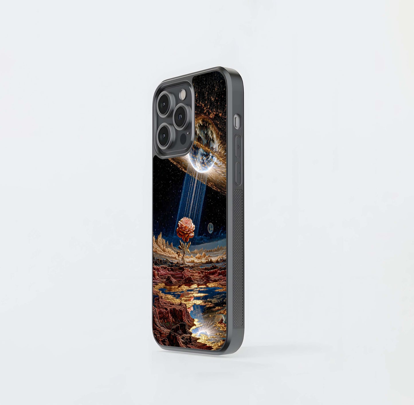 Rose Celestial Bloom Glass Case