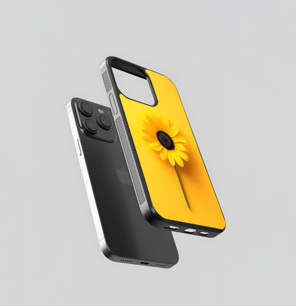 Minimalist Yellow Sunflower Glass Case