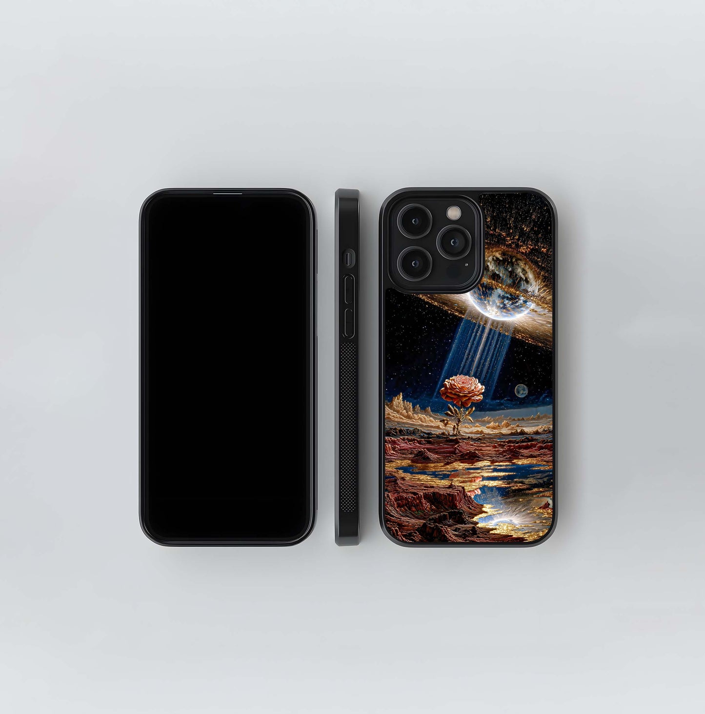 Rose Celestial Bloom Glass Case
