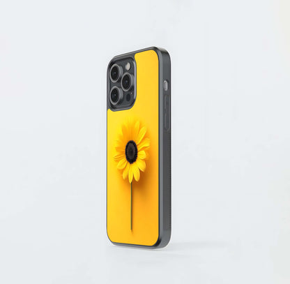 Minimalist Yellow Sunflower Glass Case