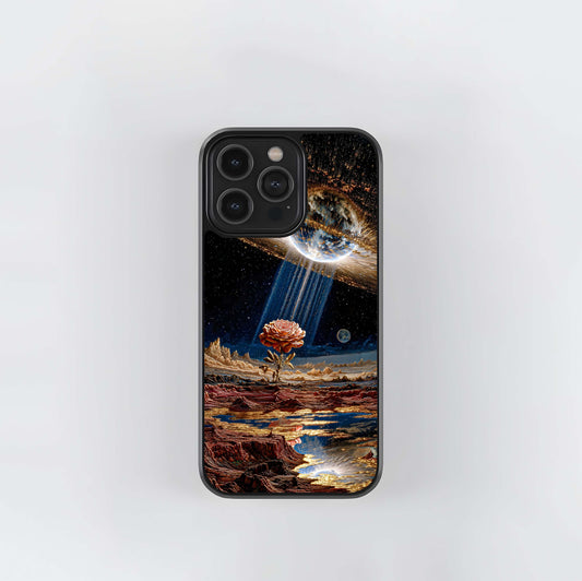 Rose Celestial Bloom Glass Case