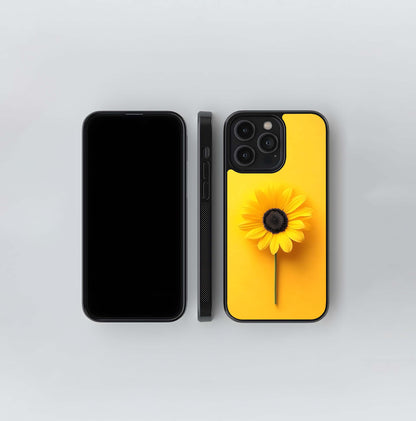 Minimalist Yellow Sunflower Glass Case