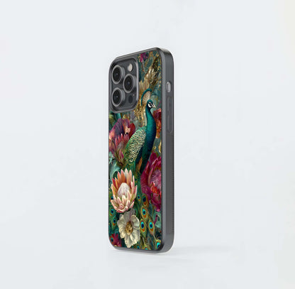 Royal Feather Bloom Glass Case