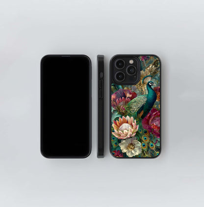 Royal Feather Bloom Glass Case