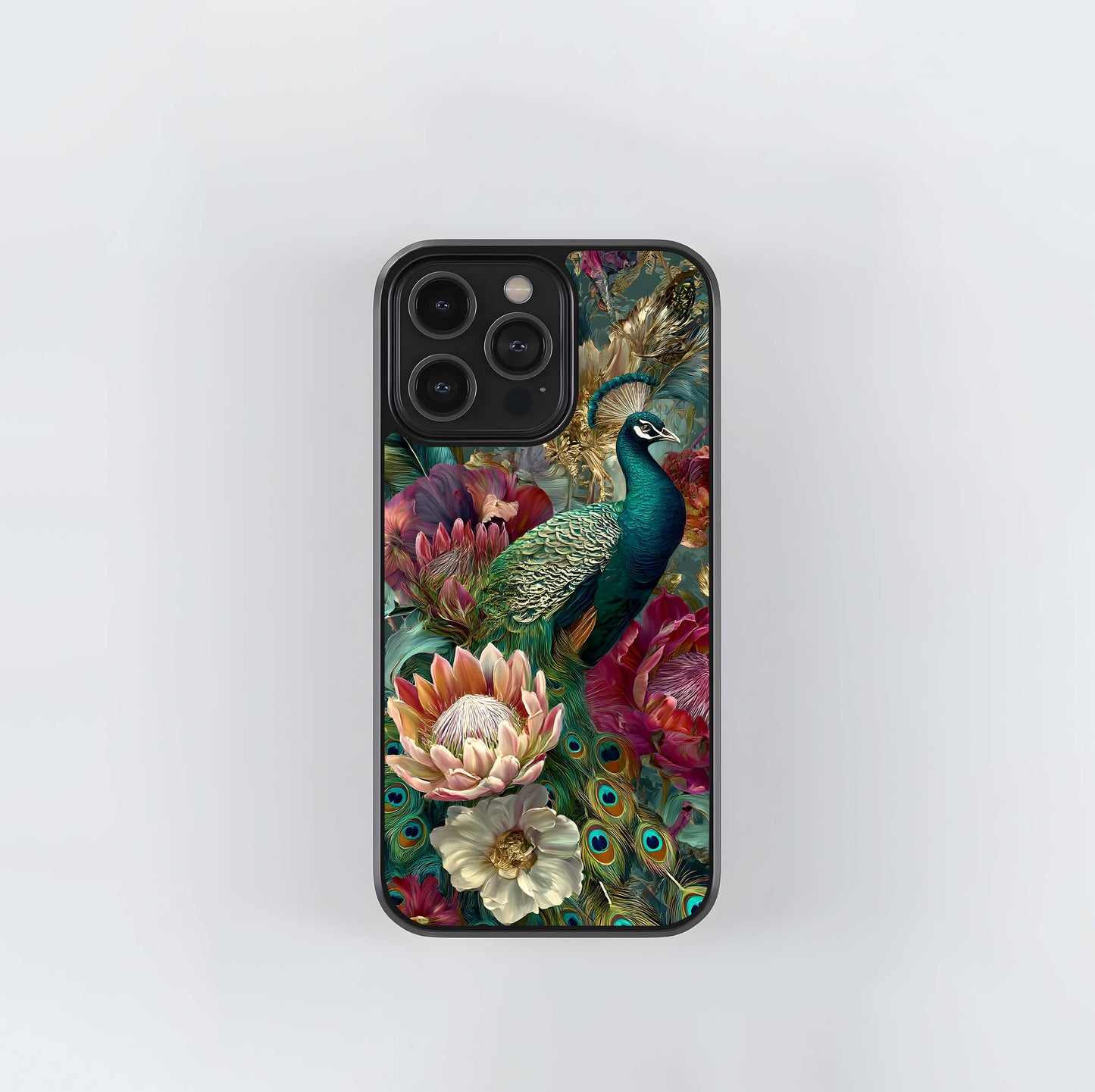 Royal Feather Bloom Glass Case