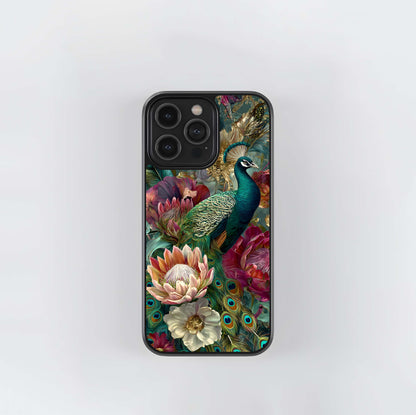 Royal Feather Bloom Glass Case