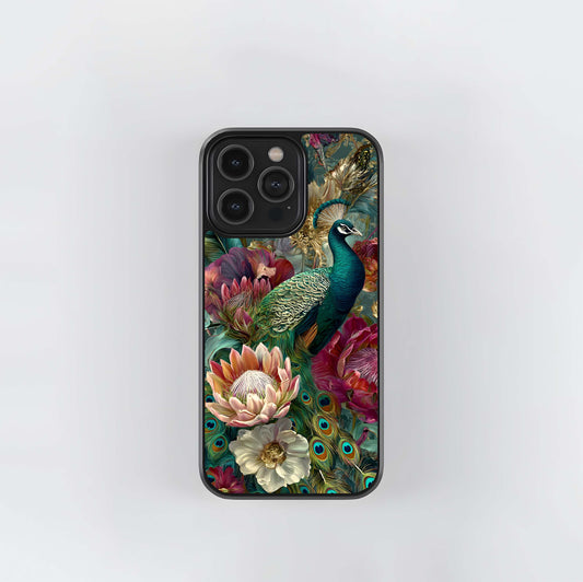 Royal Feather Bloom Glass Case