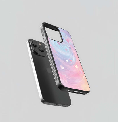 Cotton Candy Heart Swirl Glass Case