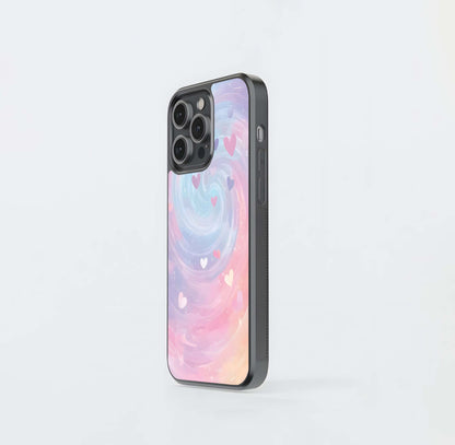 Cotton Candy Heart Swirl Glass Case