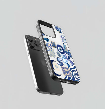 Deep Blue Ocean Collage Glass Case