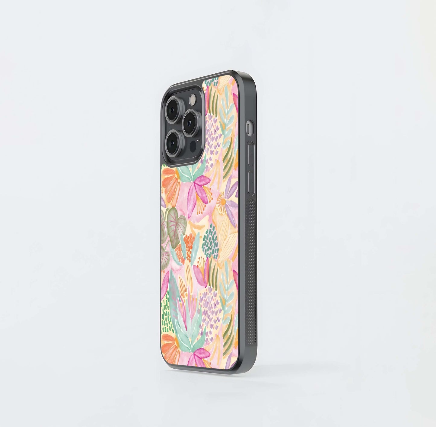 Watercolor Floral Bright Glass Case