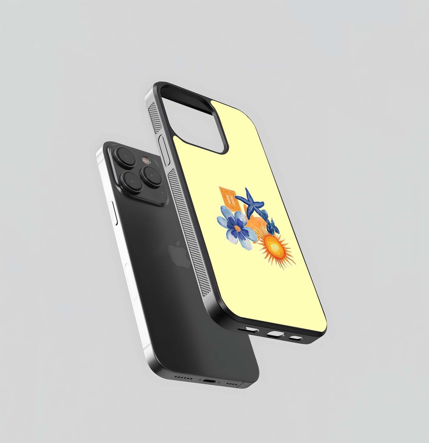 Yellow background Stamps Glass Case