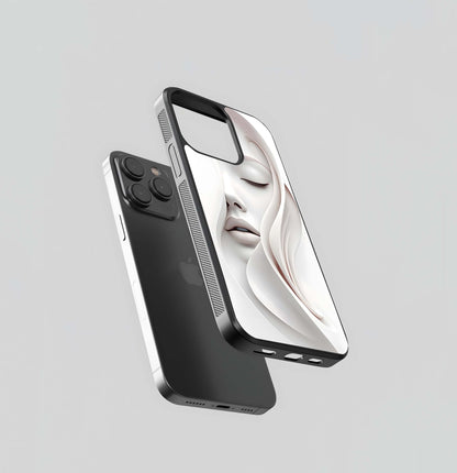 Monochromatic Paper-Folded Face Glass Case