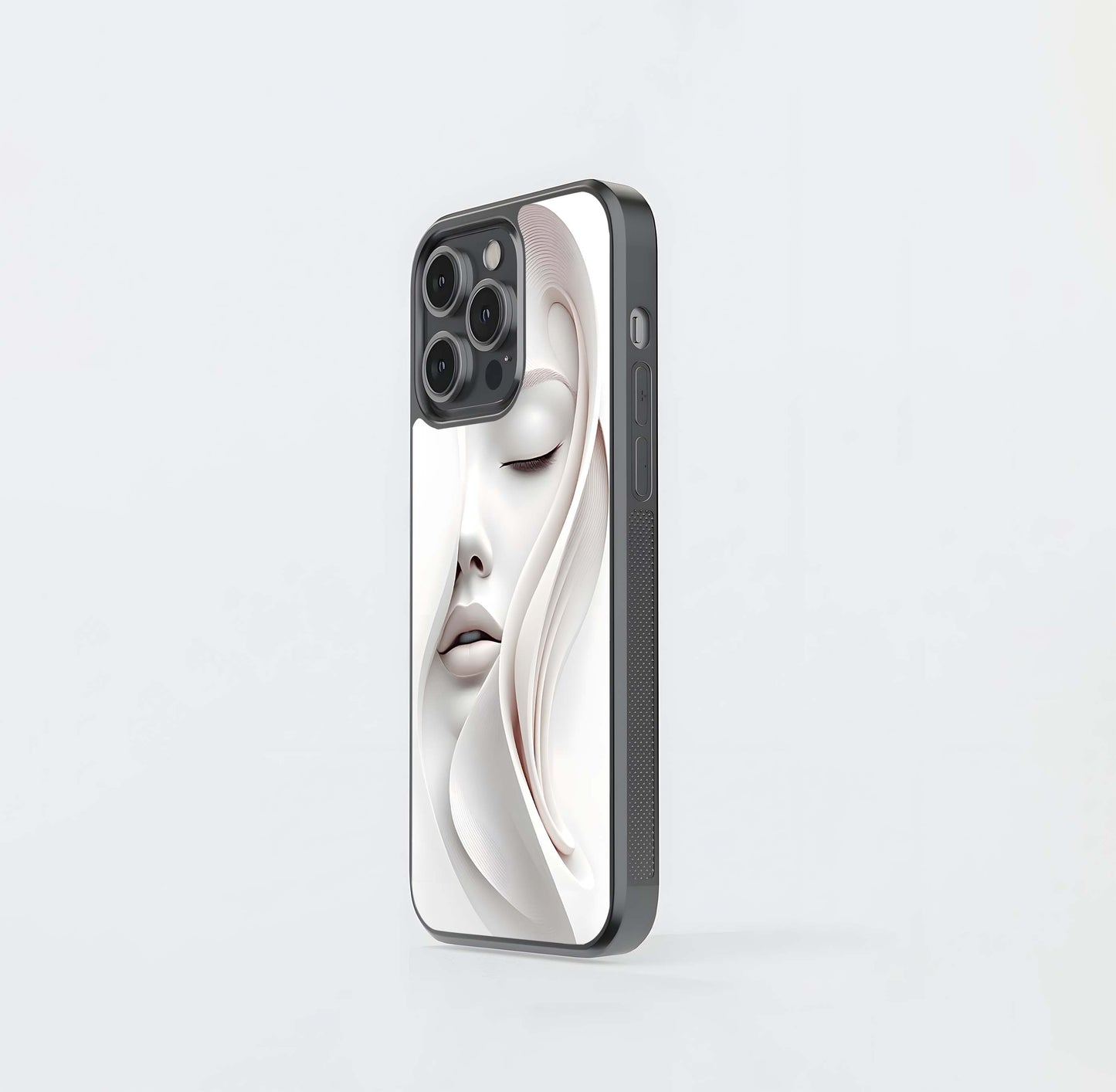 Monochromatic Paper-Folded Face Glass Case