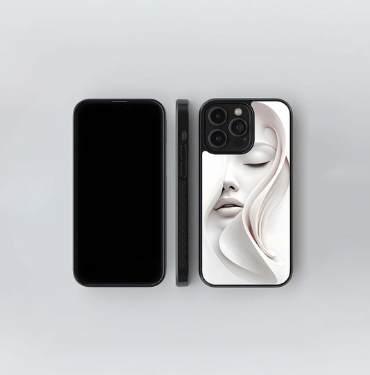 Monochromatic Paper-Folded Face Glass Case