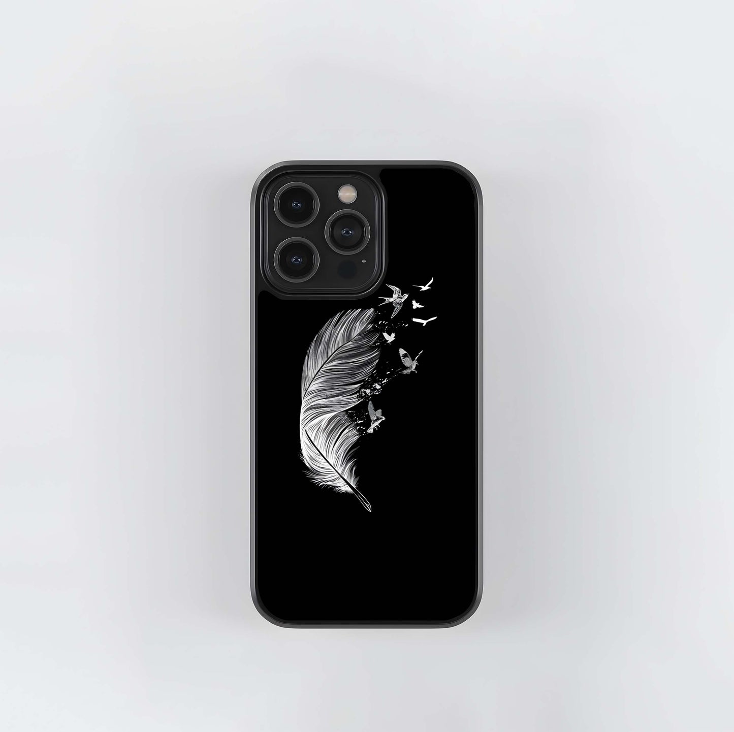 Monochrome Feather Liberation Glass Case
