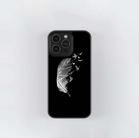 Monochrome Feather Liberation Glass Case