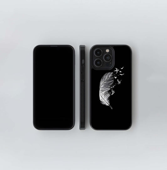 Monochrome Feather Liberation Glass Case