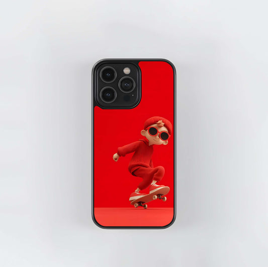 Monochrome Red Skater Glass Case