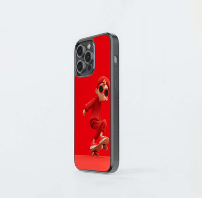 Monochrome Red Skater Glass Case