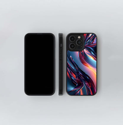 Crimson Chrome Flow Glass Case