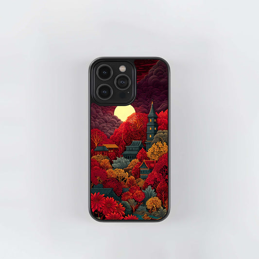 Scarlet Autumn Temple Glass Case