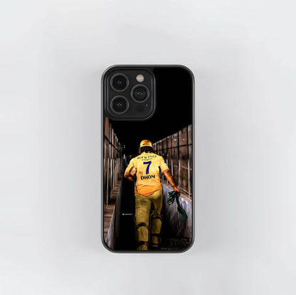 MS Dhoni Yellow Exit Tunnel Glass Case