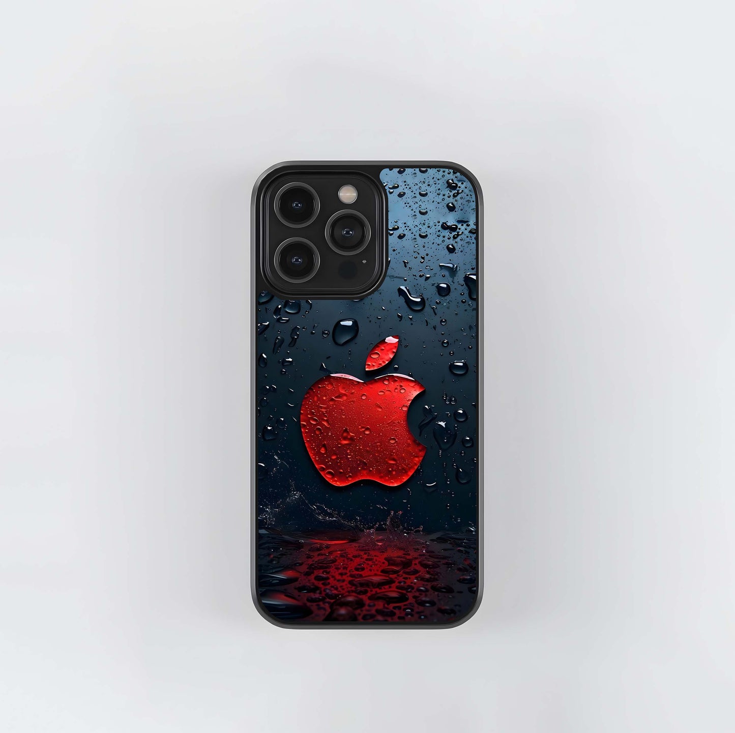 Red Wet Apple Logo Glass Case