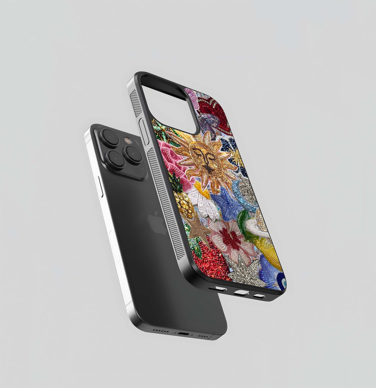 Celestial Floral and playful Glass Case