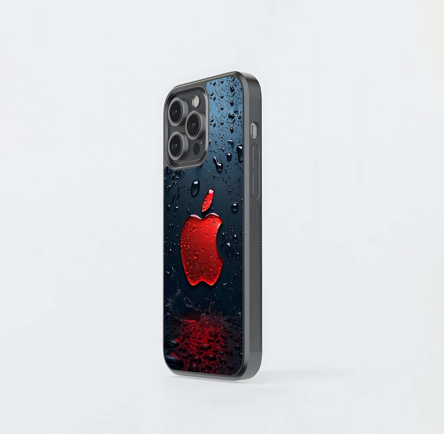 Red Wet Apple Logo Glass Case