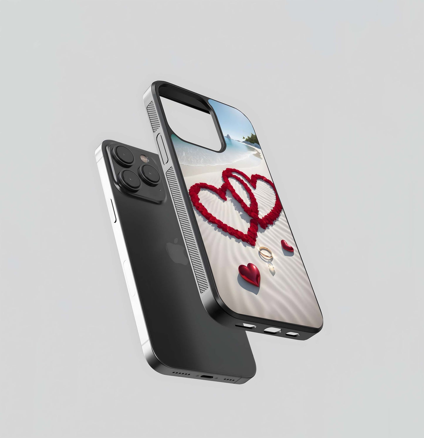 Seaside Rose Vows Glass Case