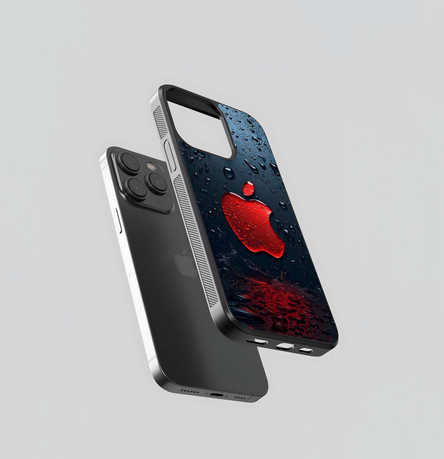 Red Wet Apple Logo Glass Case