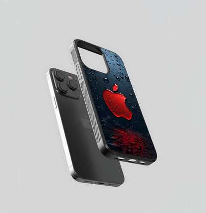 Red Wet Apple Logo Glass Case