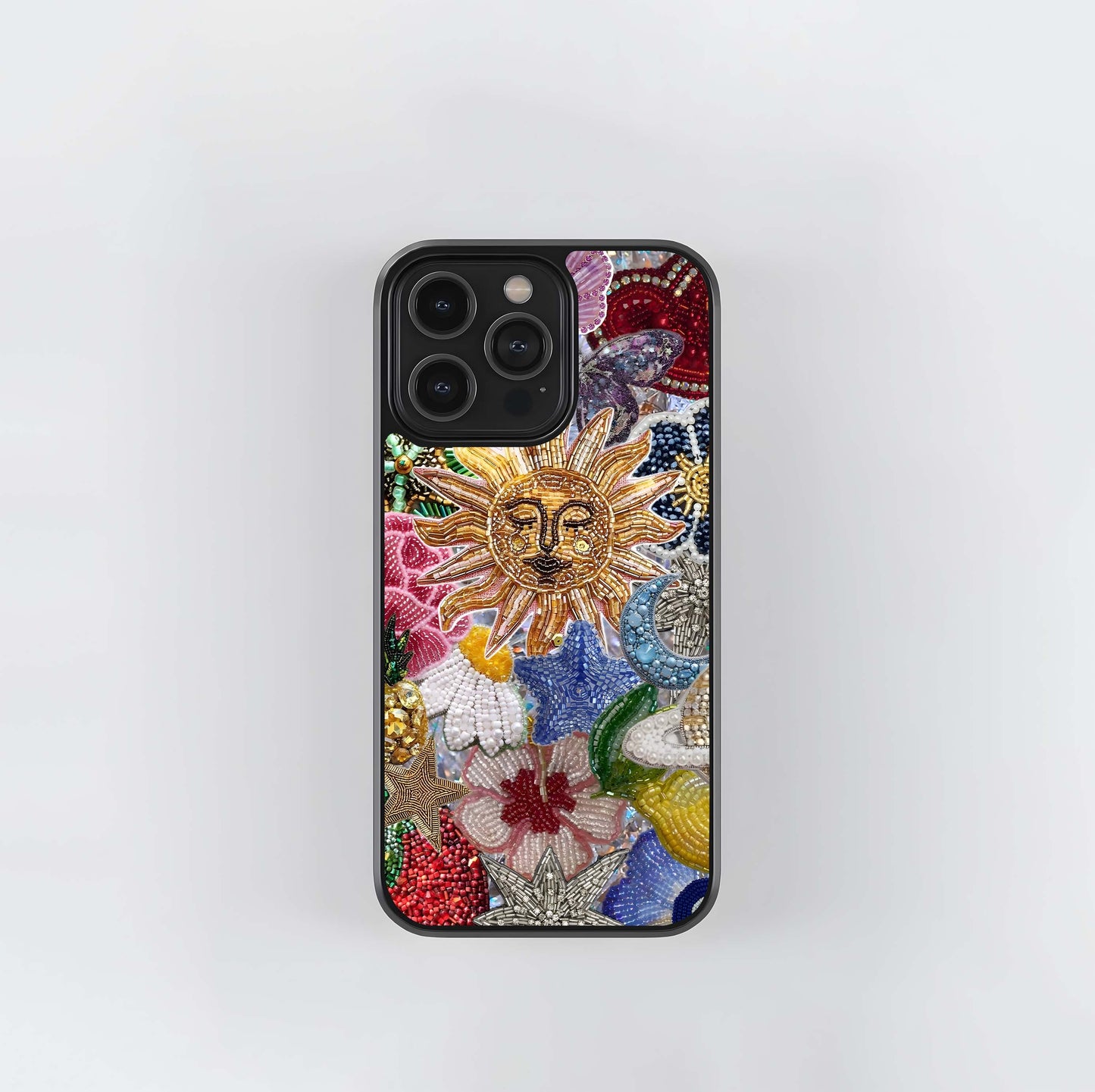 Celestial Floral and playful Glass Case