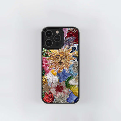 Celestial Floral and playful Glass Case