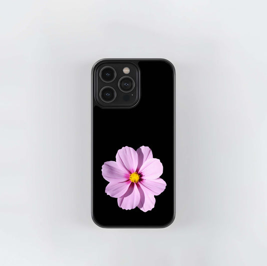 Single Pink Flower Glass Case