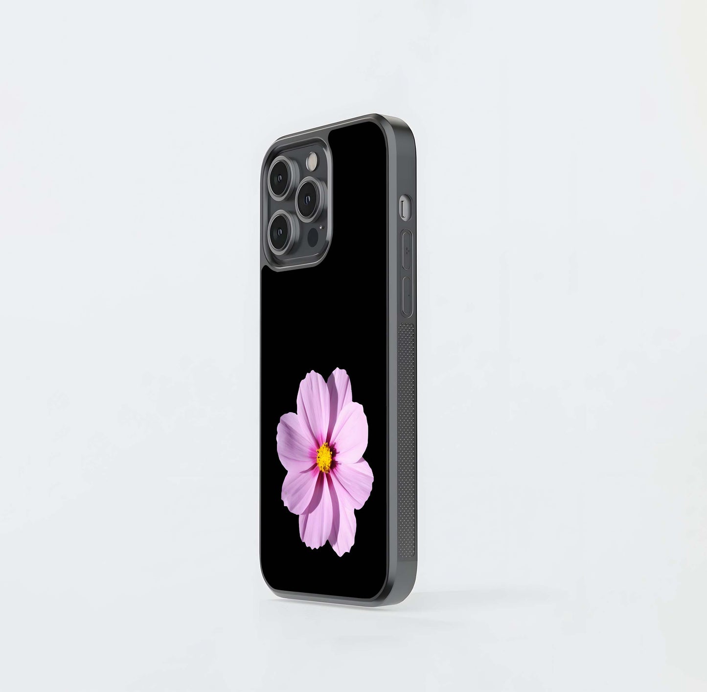 Single Pink Flower Glass Case