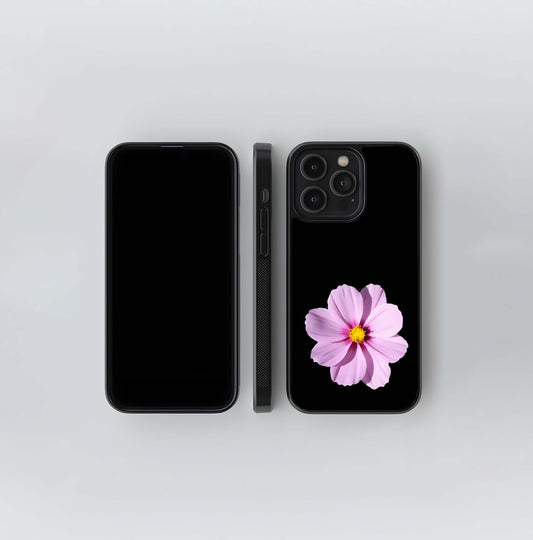 Single Pink Flower Glass Case