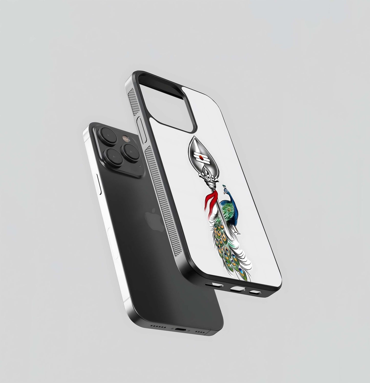 Murugan's Vel and Peacock Glass Case