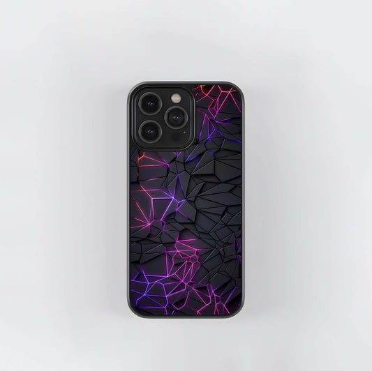 Neon Geomteric Low Poly Mesh Glass Case