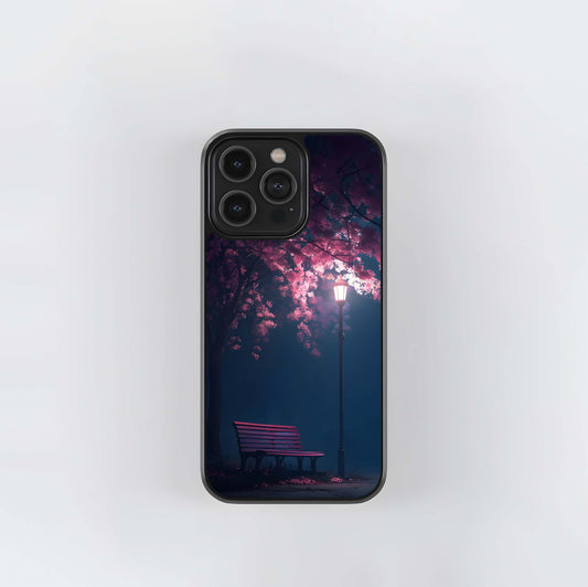Crimson Night Blossom Glass Case