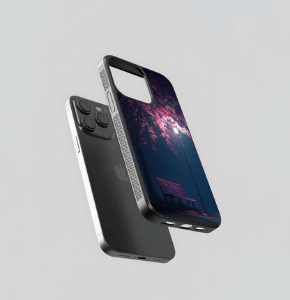 Crimson Night Blossom Glass Case