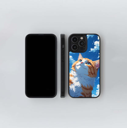 Sky Gaze Kitty Glass Case