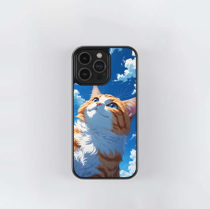 Sky Gaze Kitty Glass Case